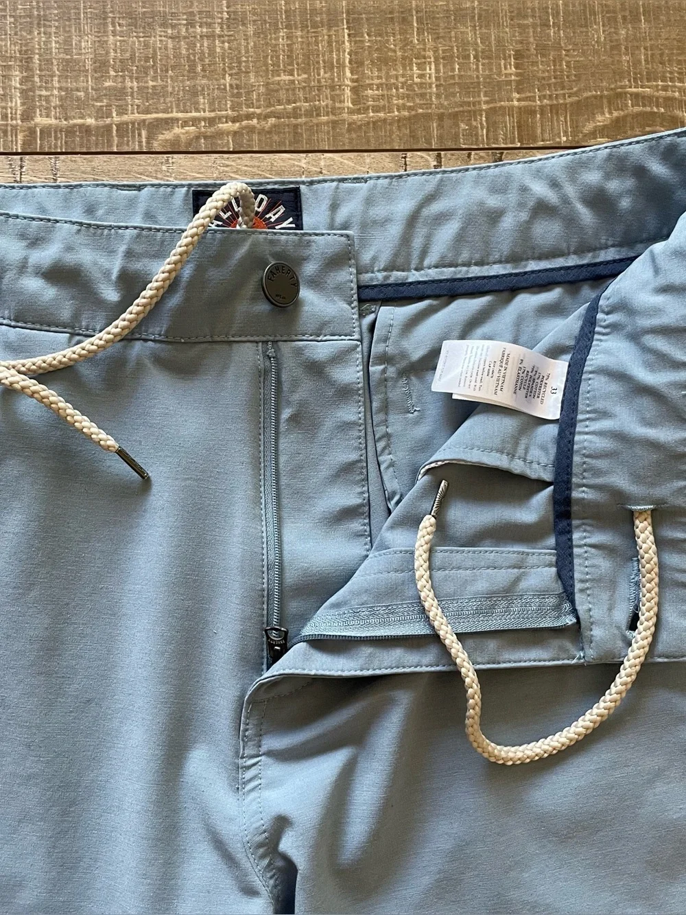 Faherty All Day Shorts Men’s 33 Blue Performance UPF 50+ Stretch Chino Shorts